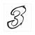 AUTOC.NUMERO-3-BLANC-NOIR    9cm