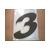 AUTOC.NUMERO-3-NOIR-BLANC   13cm